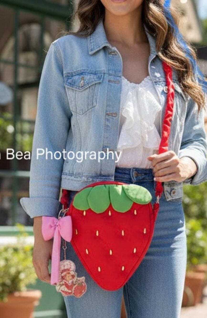 Vintage Inspired Strawberry Shortcake Strawberry Shape Crossbody Purse Retro